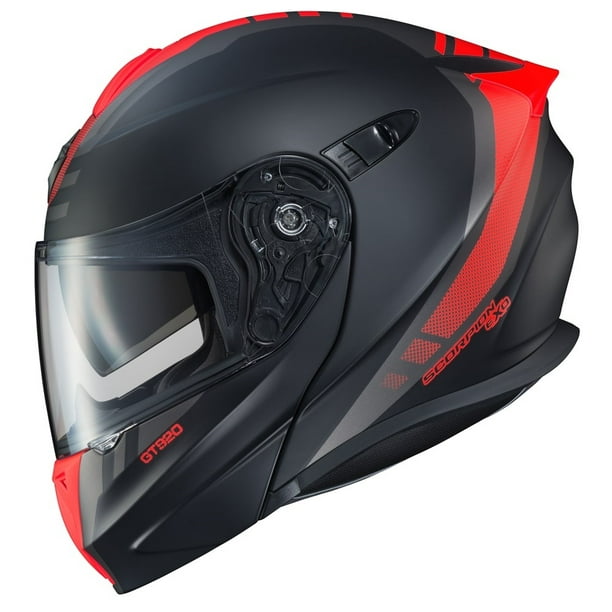 Matte Black/Neon Red/Large Scorpion EXO-GT920 Unit Adult Street Motorcycle Helmet 